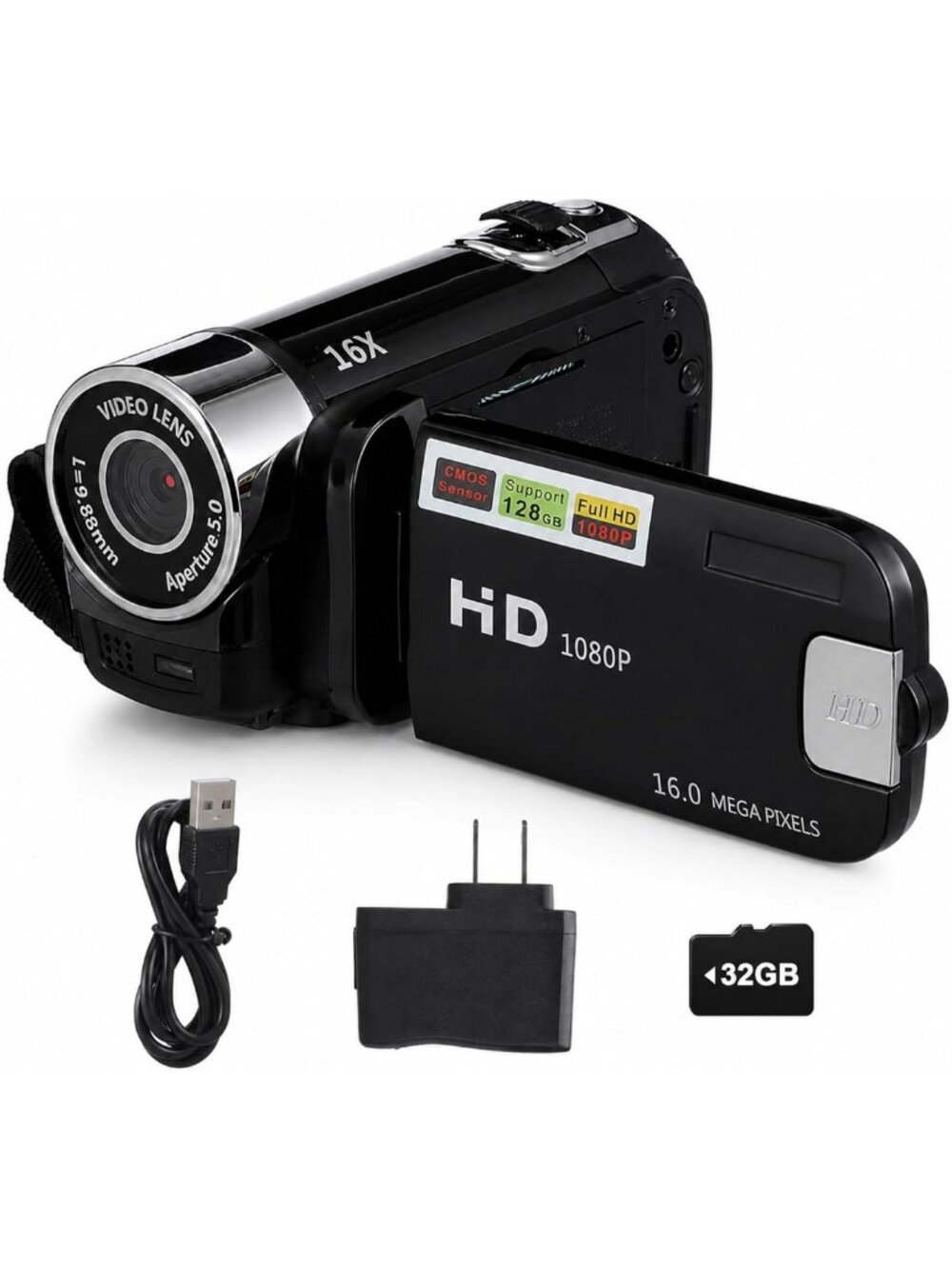 1080P Portable Digital Camcorder Video Camera for Vlogging & Recording